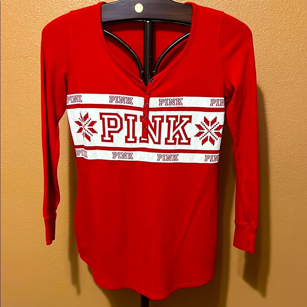 Pink Red Long Sleeve Top